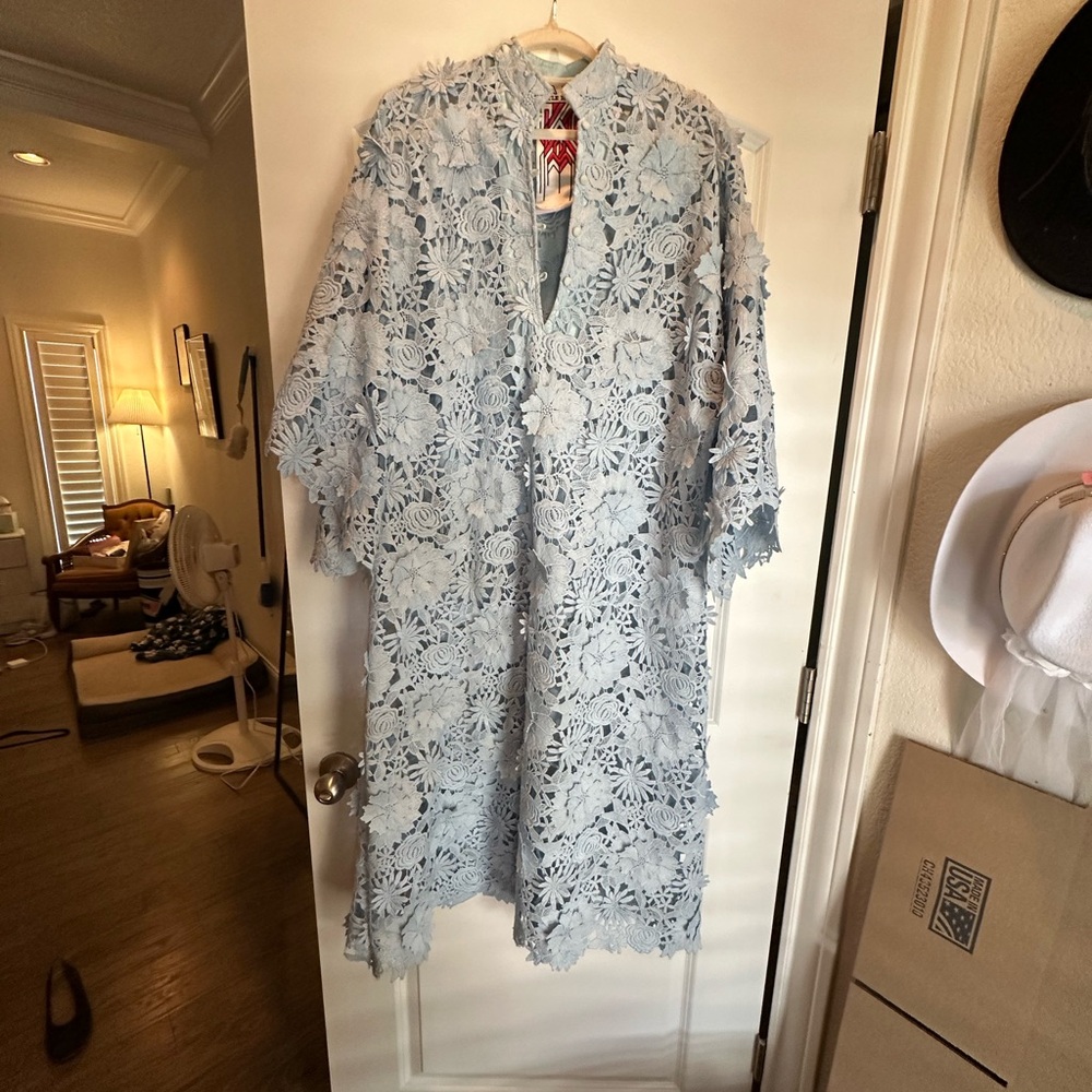 La Vie Style House Blue Lace Caftan